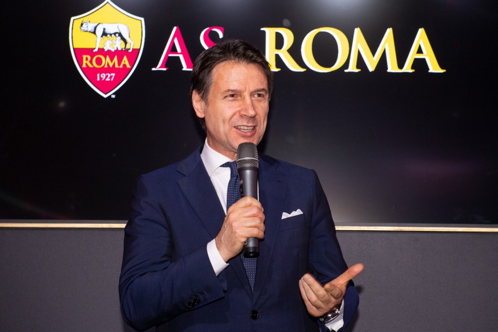 giuseppe conte AS Roma, presentazione nuova sede EUR