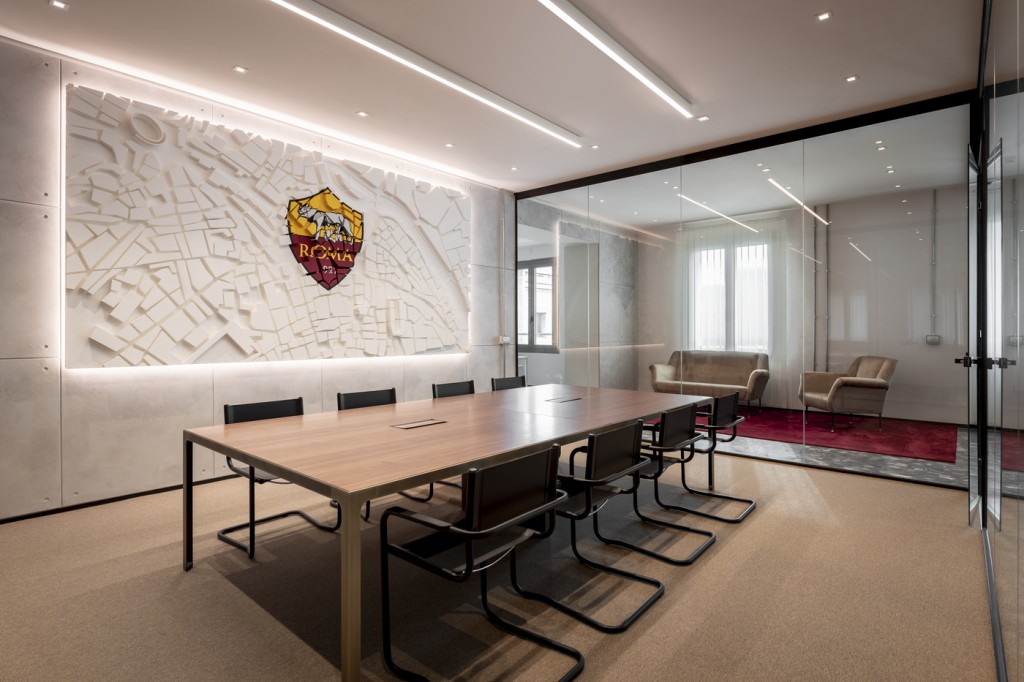 uffici logo AS Roma, presentazione nuova sede EUR