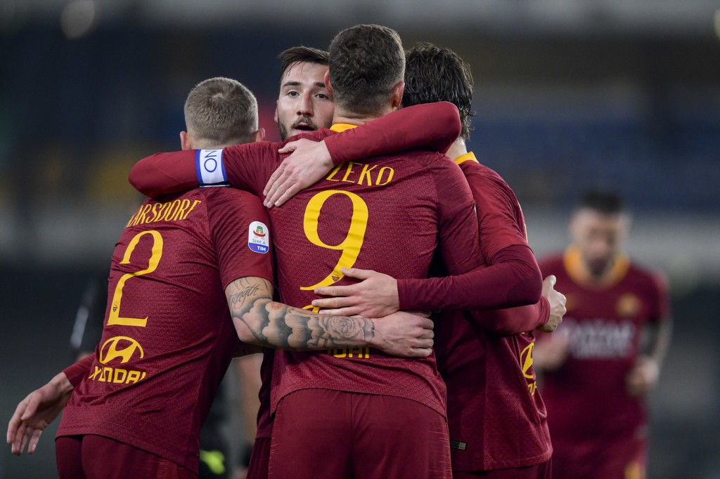 Cristante Dzeko Chievo vs Roma - Serie A Tim 2018/2019