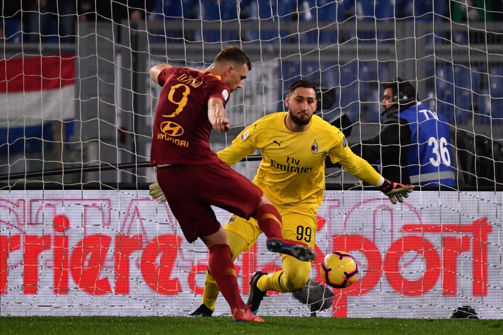 dzeko Roma vs Milan - Serie A TIM 2018/2019