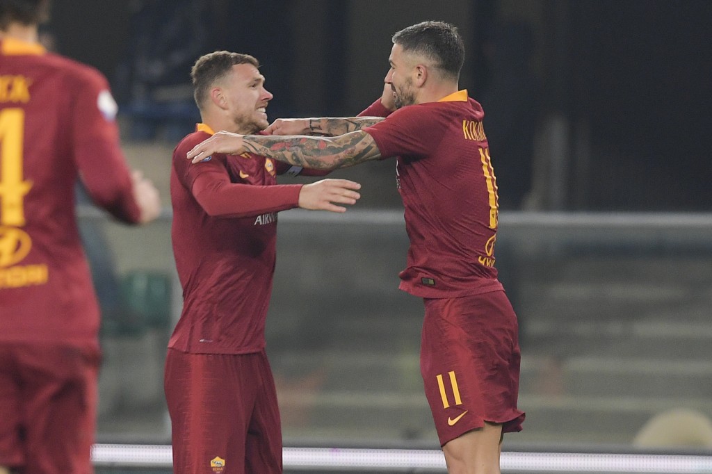 Dzeko kolarov Chievo vs Roma - Serie A Tim 2018/2019