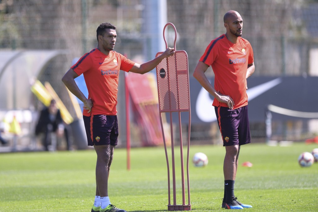 jesus nzonzi AS Roma, seduta di allenamento al Centro sportivo di Trigoria