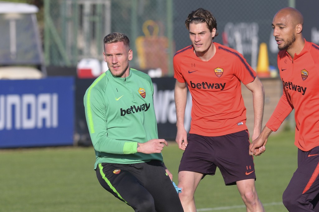As Roma_Trigoria_Allenamento_Olsen_Schick_Nzonzi