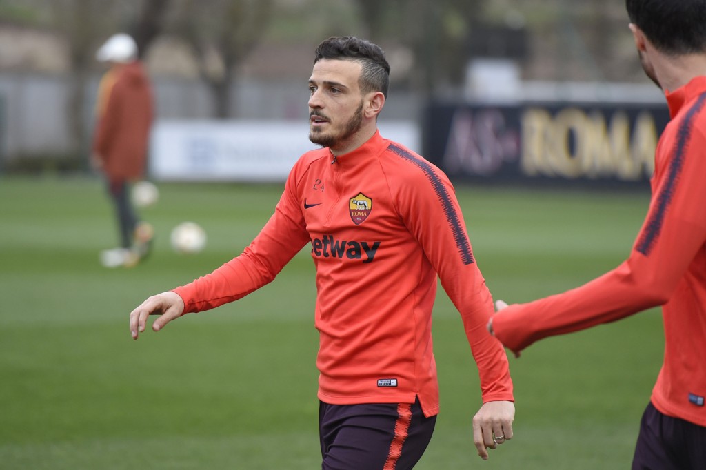 florenzi AS Roma, sessione di allenamneto