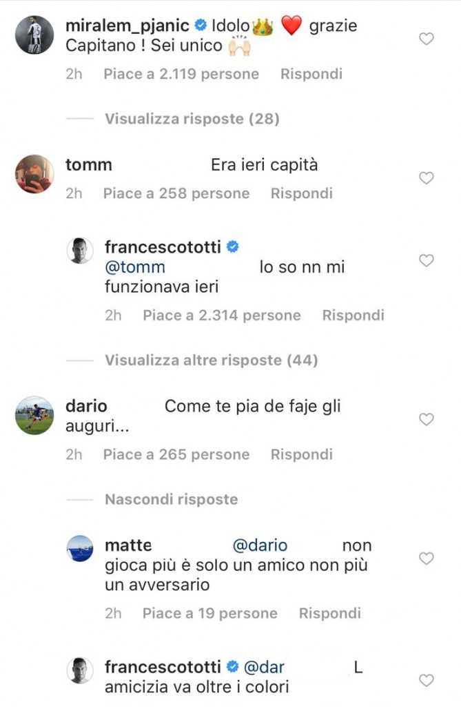 Commenti totti pjanic