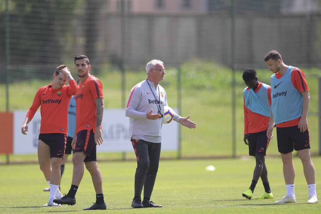 Ranieri Dzeko Sessione di allenamento dell'AS Roma