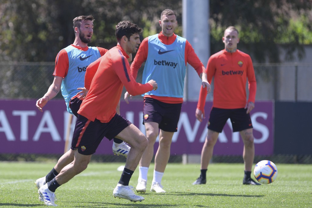Fazio Sessione di allenamento dell'AS Roma