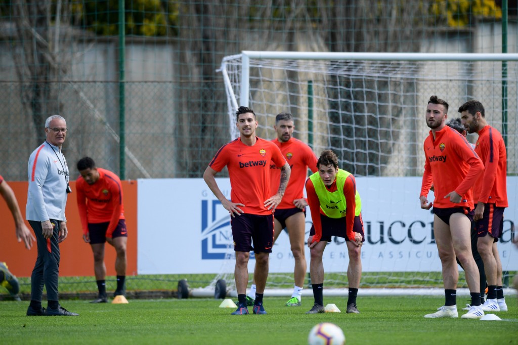 Cristante AS Roma, seduta di allenamento al Centro sportivo di Trigoria