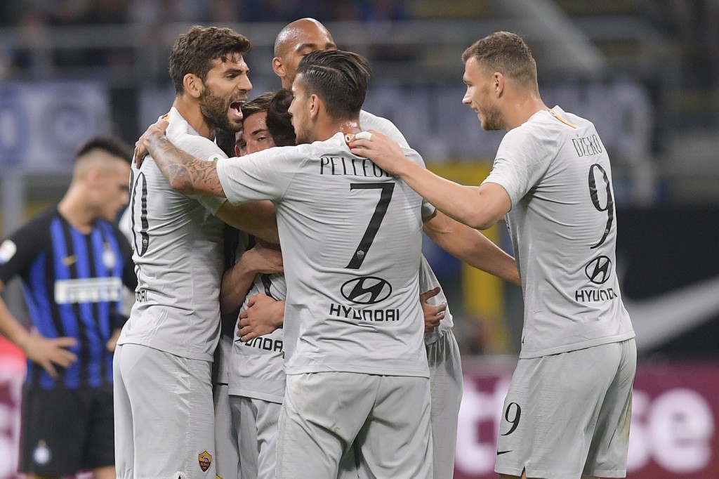 el shaarawy dzeko fazio pellegrini Inter vs Roma - Serie A Tim 2018/2019
