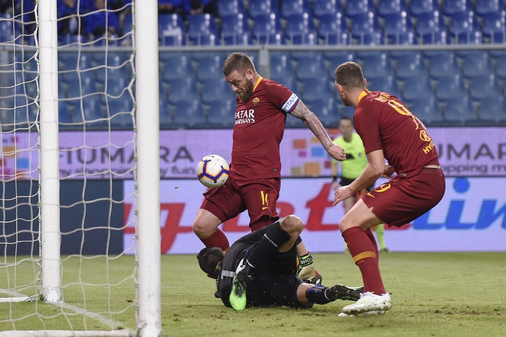 de rossi dzeko Sampdoria vs Roma - Serie A TIM 2018/2019
