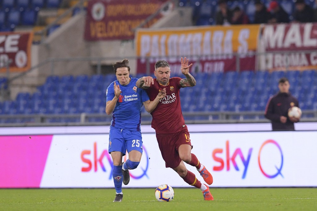 kolarov chiesa Roma vs Fiorentina - Serie A TIM 2018/2019