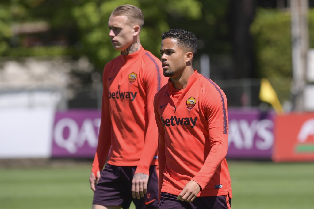 kluivert karsdorp AS Roma, allenamento a Trigoria