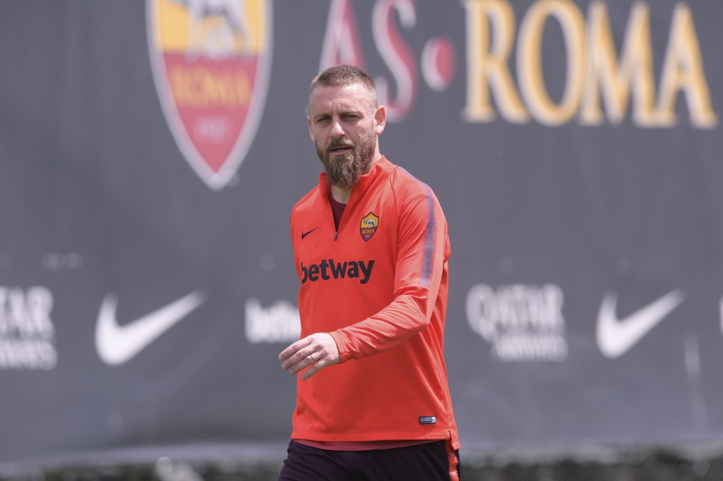 de rossi AS Roma, seduta di allenamento al Centro sportivo di Trigoria
