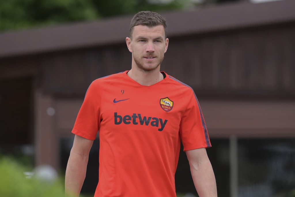 dzeko AS Roma, allenamento di rifinitura a Trigoria