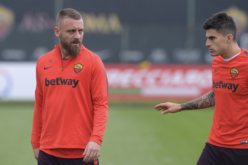 perotti de rossi AS Roma, allenamento di rifinitura a Trigoria