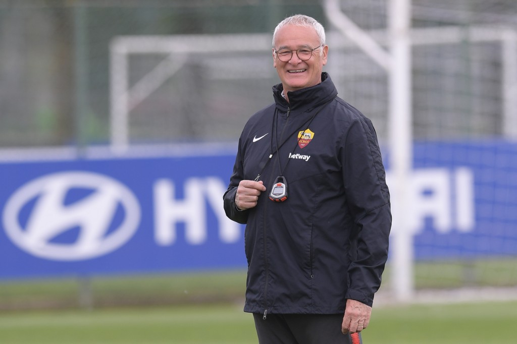 ranieri AS Roma, allenamento di rifinitura a Trigoria