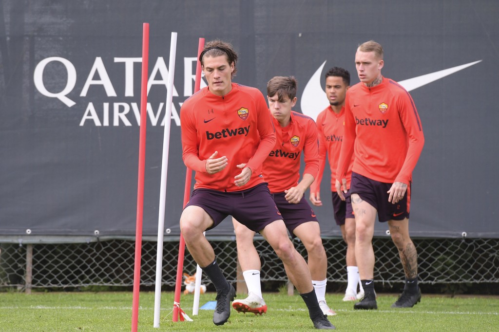 Schick AS Roma, allenamento di rifinitura in vista del Parma