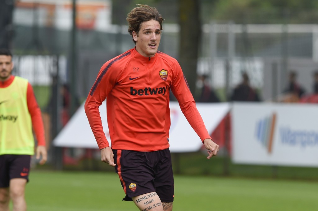 Zaniolo AS Roma, allenamento di rifinitura in vista del Parma