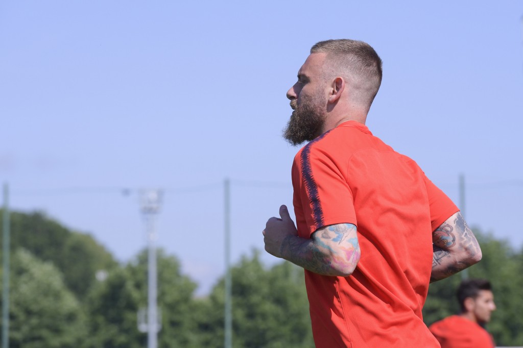 de rossi AS Roma, allenamento pomeridiano a Trigoria
