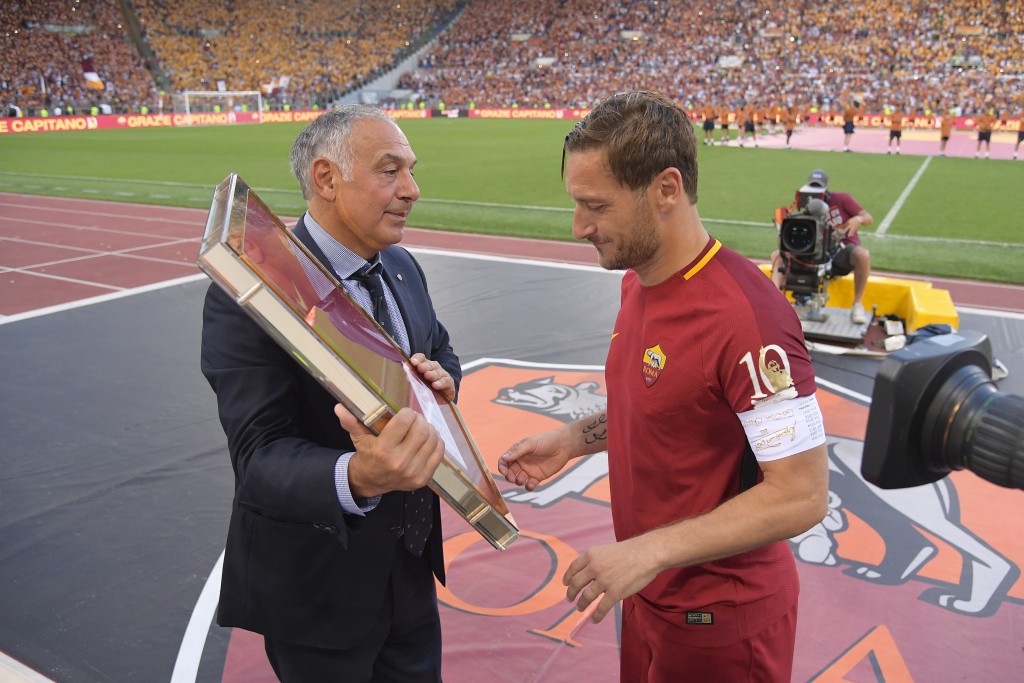 pallotta Stadio Olimpico di Roma, l'addio di Francesco Totti al calcio giocato