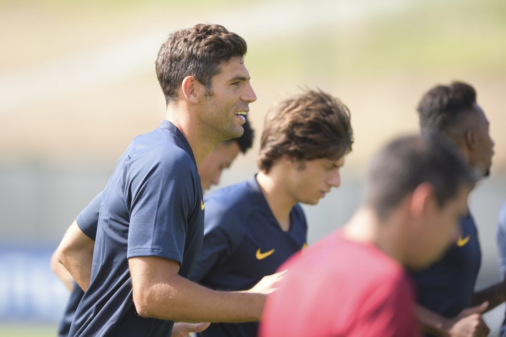 fazio AS Roma, seduta di allenamento mattuttina al Centro sportivo di Trigoria
