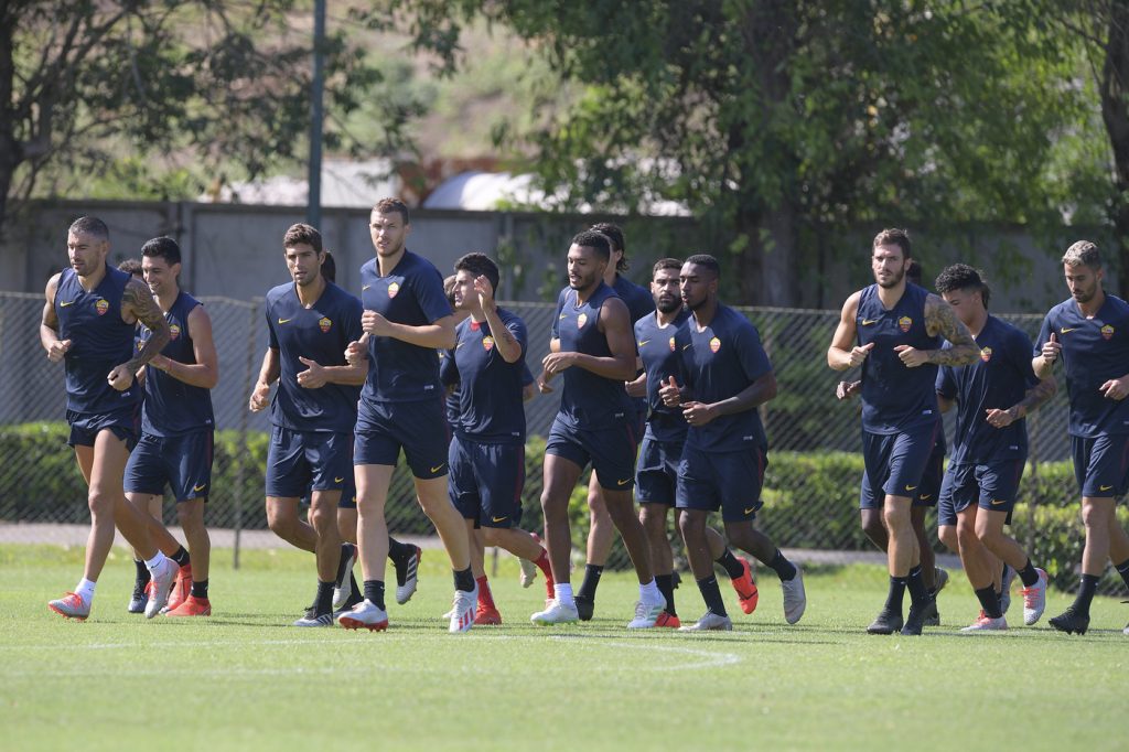 AS Roma, seduta di allenamento mattuttina al Centro sportivo di Trigoria