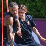 kolarov-zaniolo-roma-allenamento-trigoria