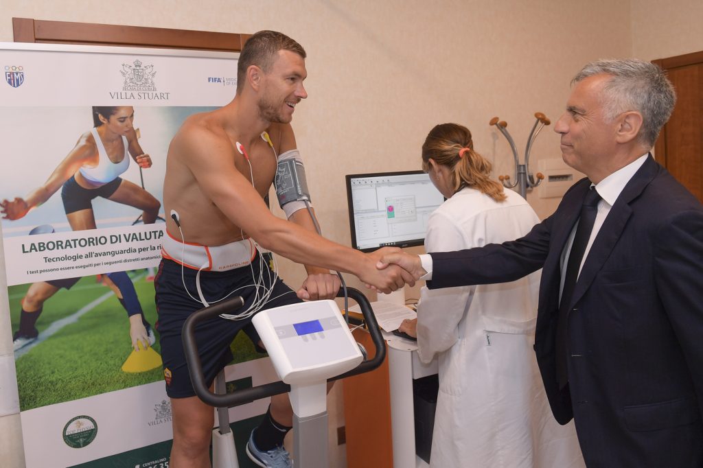 Dzeko AS Roma, visite mediche a Villa Stuart