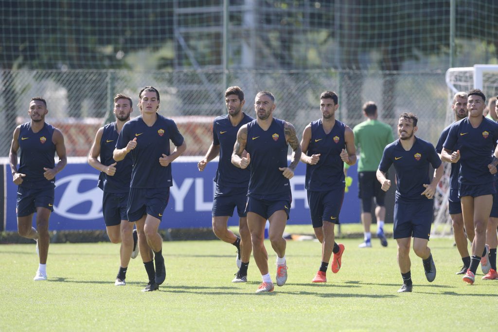 AS Roma, seduta di allenamento al Centro sportivo di Trigoria