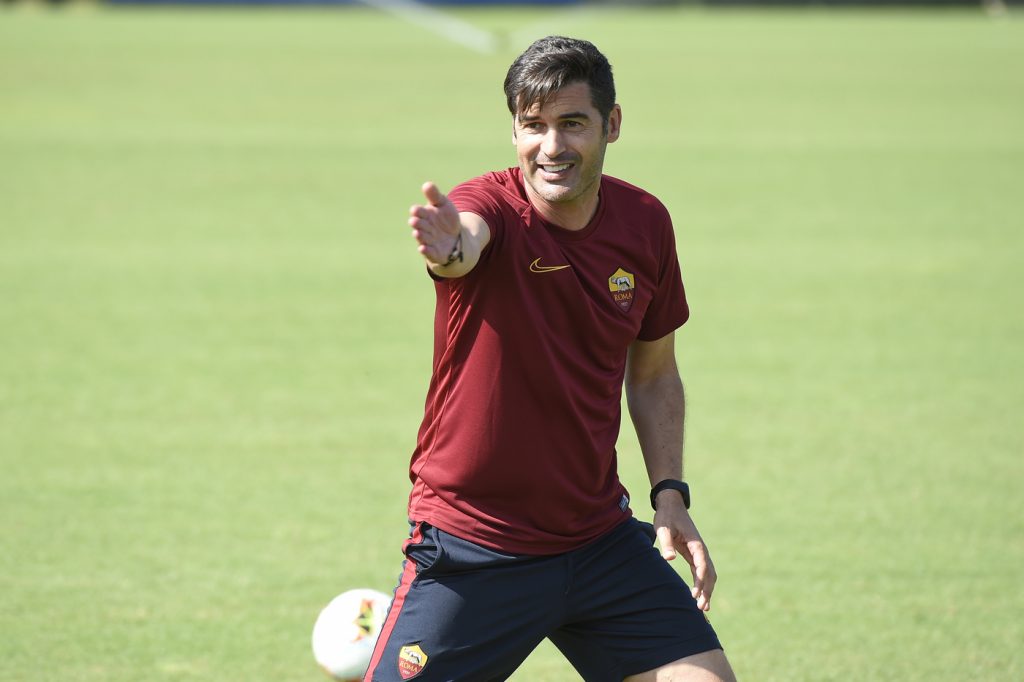 fonseca AS Roma, seduta di allenamento al Centro sportivo di Trigoria