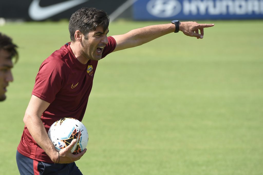 fonseca AS Roma, seduta di allenamento al Centro sportivo di Trigoria