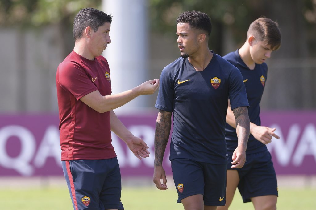 tiago leal kluivert AS Roma, seduta di allenamento al Centro sportivo di Trigoria