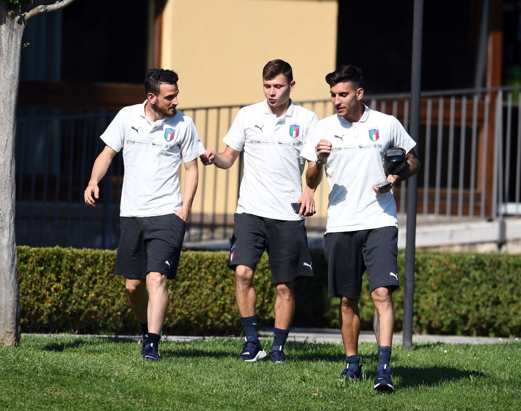 pellegrini barella florenzi italia Training Session And Press Conference