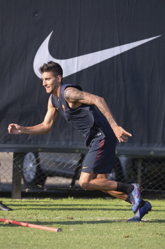 Pellegrini AS Roma, seduta pomeridiana di allenamento al Centro sportivo di Trigoria