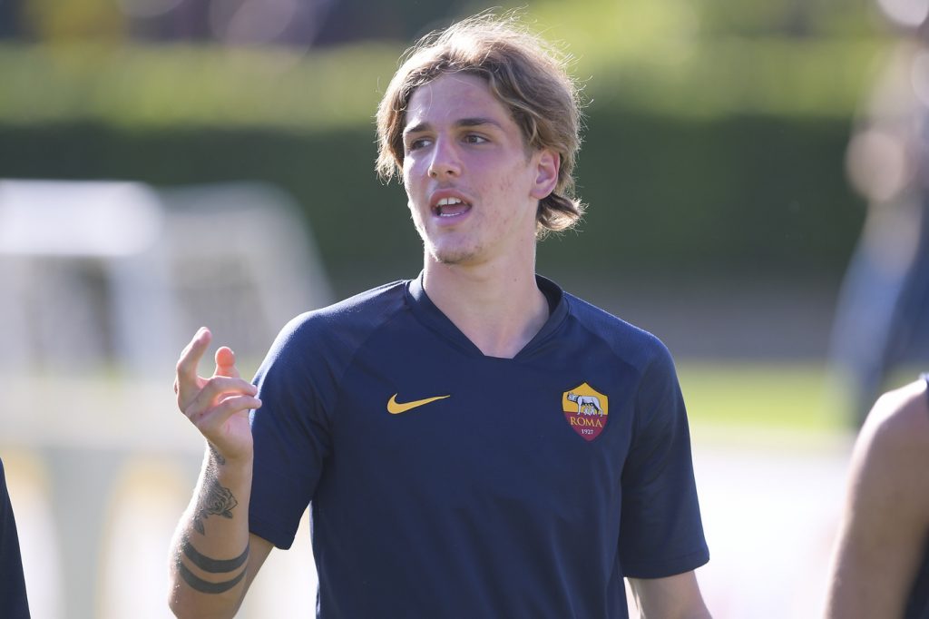 zaniolo AS Roma, allenamento a Trigoria