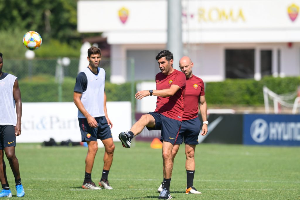 fonseca AS Roma, seduta mattutina di allenamento al Centro sportivo di Trigoria