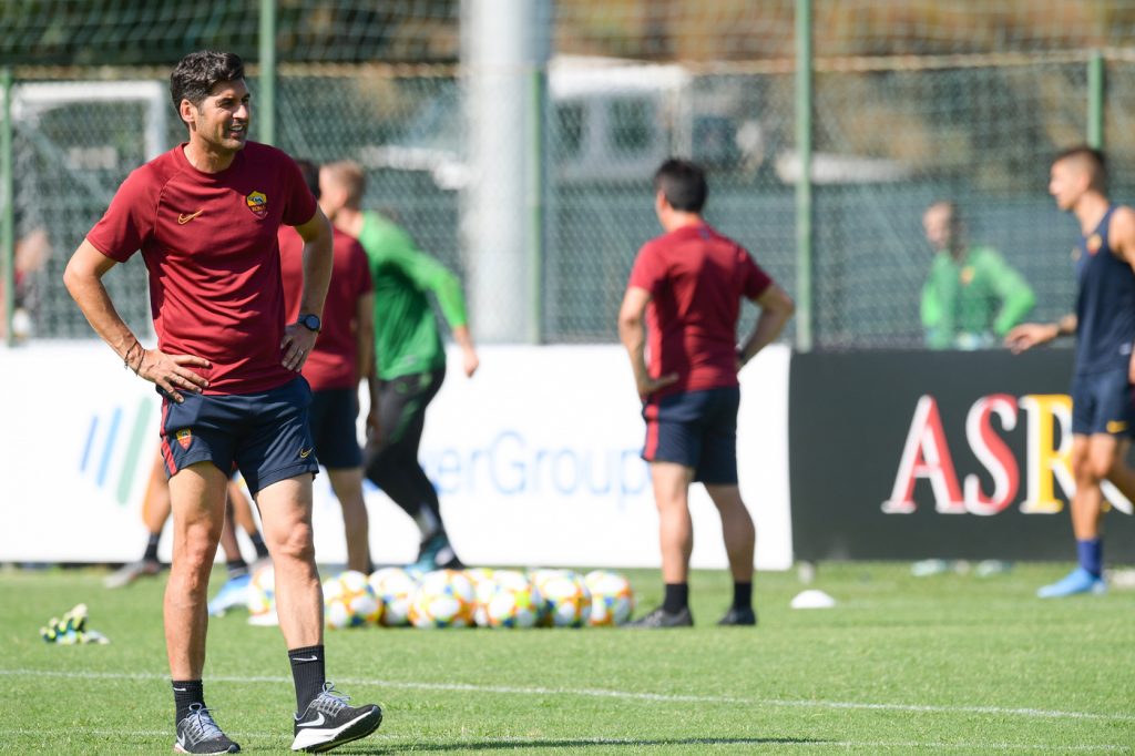 fonseca AS Roma, seduta mattutina di allenamento al Centro sportivo di Trigoria