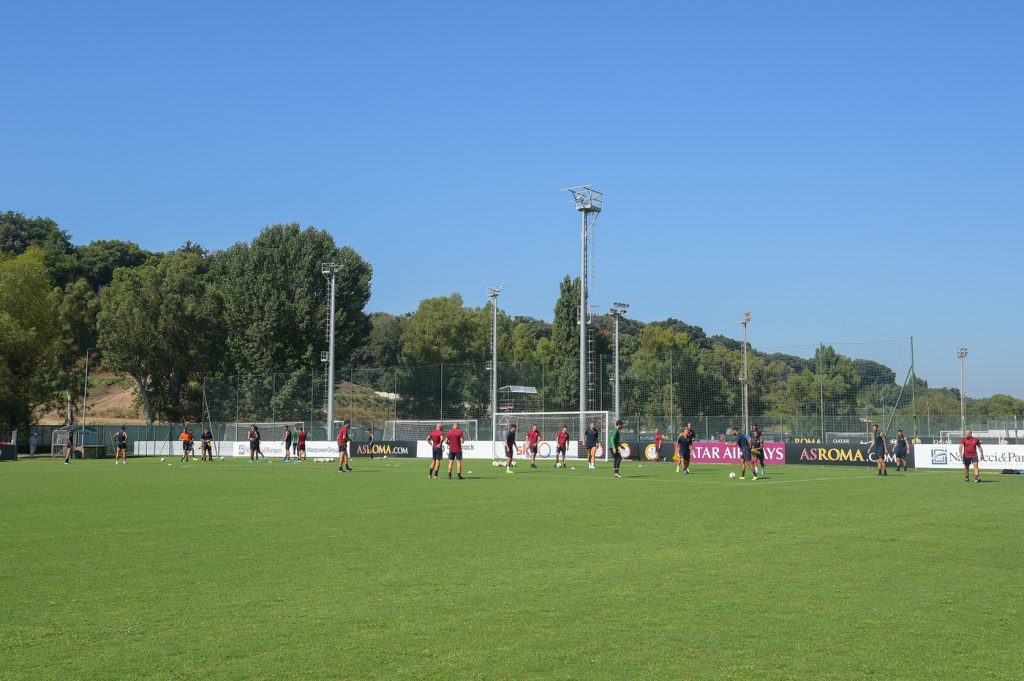 AS Roma, seduta mattutina di allenamento al Centro sportivo di Trigoria