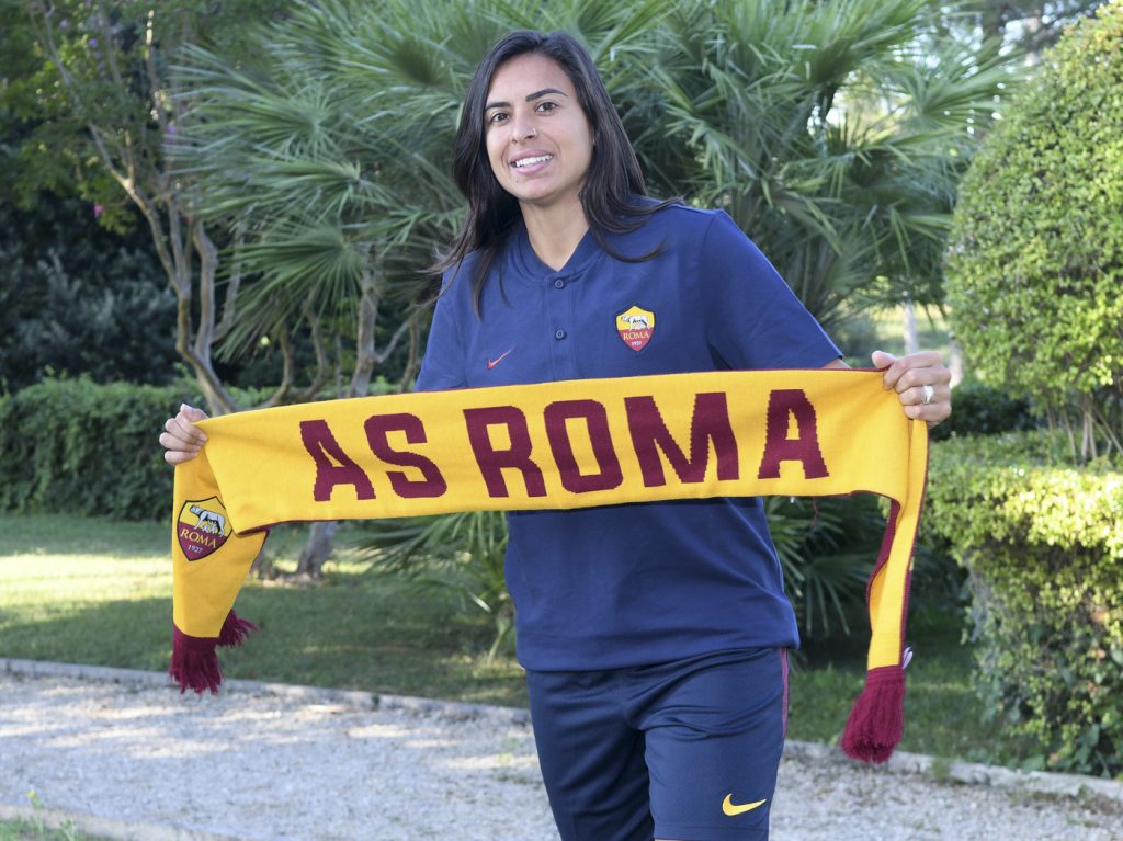 AS Roma, Andressa Alves durante le visite mediche a Villa Stuart