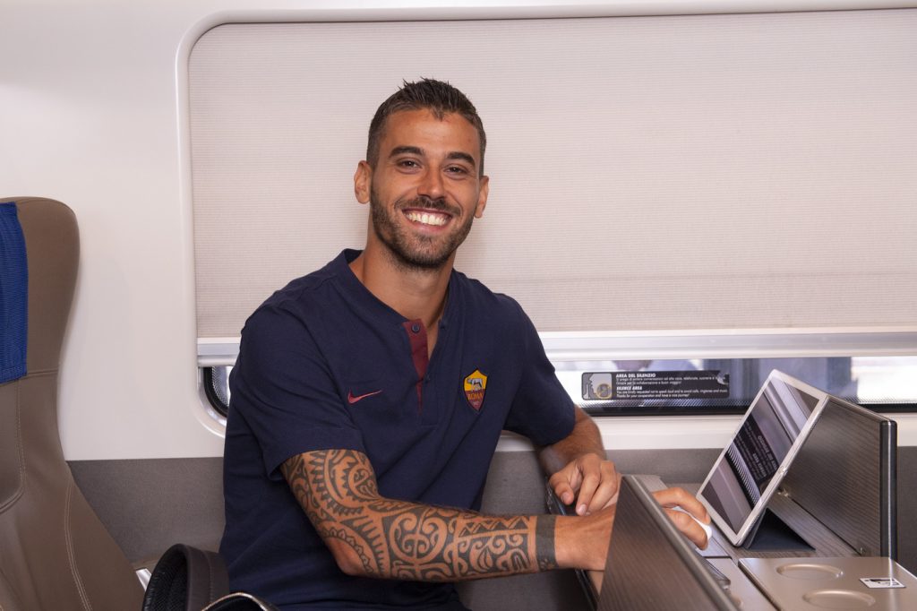 Spinazzola L'AS Roma in partenza per la trasferta di Arezzo