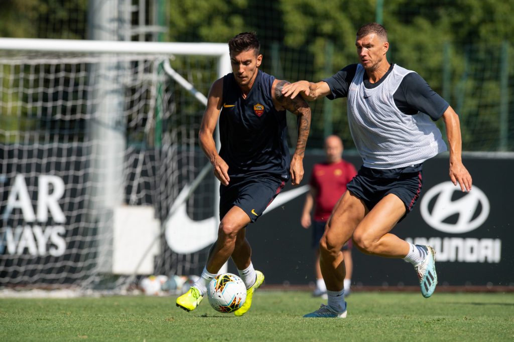 AS Roma_Allenamento_Trigoria_Dzeko_Pellegrini