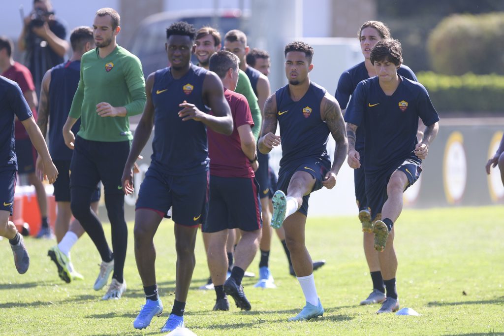 AS Roma, allenamento a Trigoria in vista della sfida con il Real Madrid