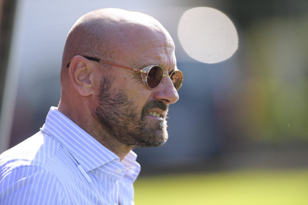 Petrachi AS Roma, sessione di allenamento al Centro sportivo di Trigoria