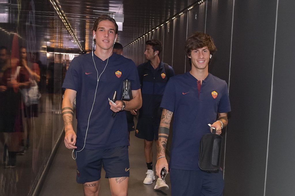 Zaniolo Antonucci AS Roma, partenza per la trasferta di Lille