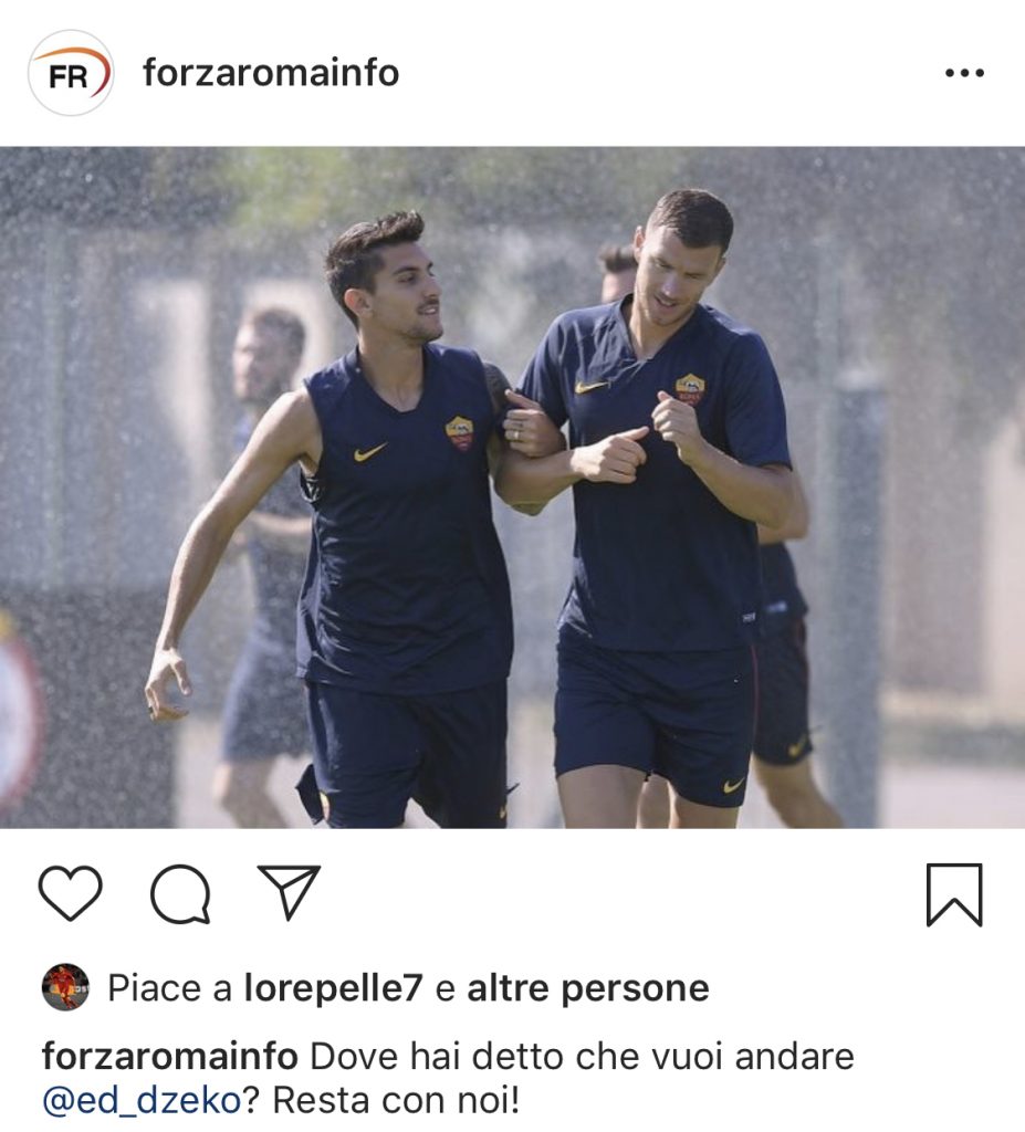 instagram-forzaroma pellegrini dzeko