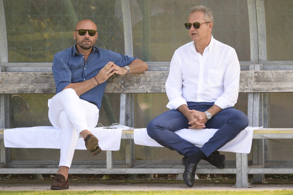 Petrachi Fienga AS Roma, allenamento a Trigoria