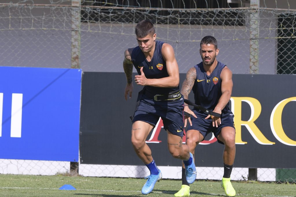 Spinazzola Mancini AS Roma, allenamento a Trigoria
