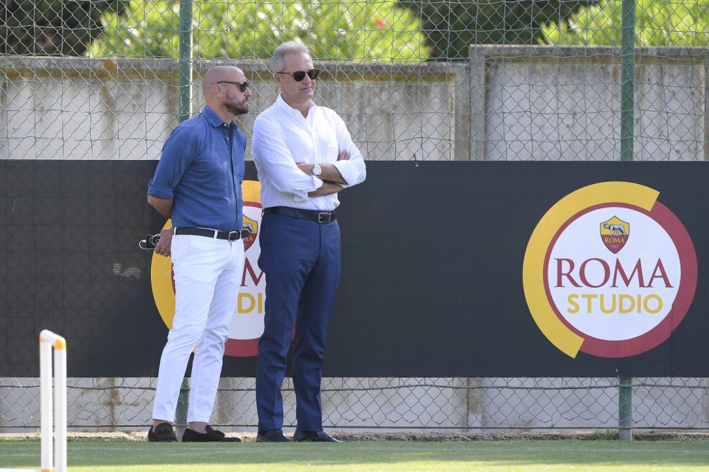 Fienga Petrachi AS Roma, allenamento a Trigoria