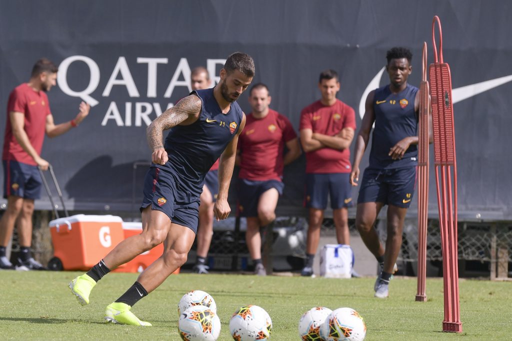 Spinazzola AS Roma, allenamento mattutino a TrigoriaAS Roma, allenamento mattutino a Trigoria
