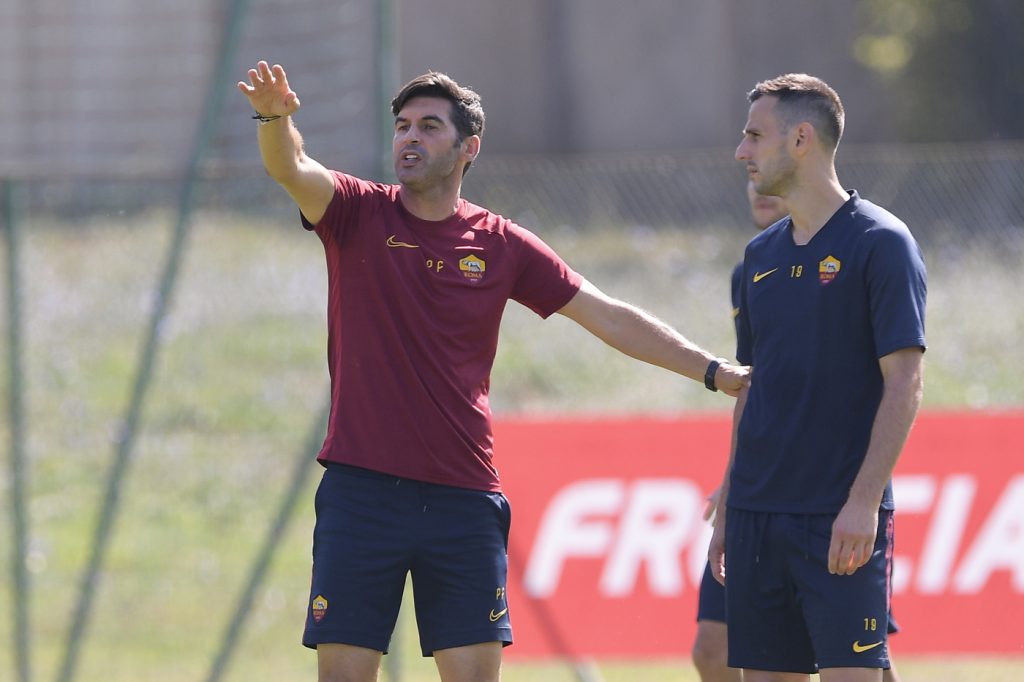 Fonseca Kalinic AS Roma, allenamento mattutino a TrigoriaAS Roma, allenamento mattutino a Trigoria